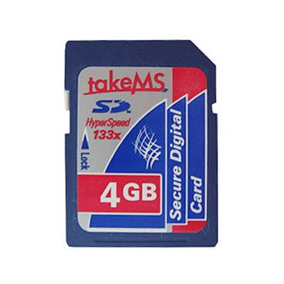DVD Player: Original TakeMS SD Memory Card Speicherkarte 4 GB (133x Hyper Speed) fuer Digitalkamera