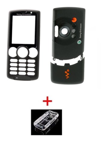DVD Player: Oberschale f. Sony Ericsson W810i Black Edition A+B+C Cover + Crystal Case