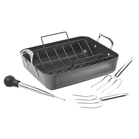 Calphalon Contemporary Nonstick Roaster with Rack, Baster, Injector, and Lifters by Calphalon