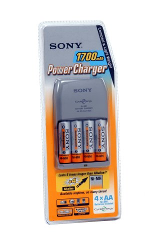 Festplatten: Sony BCG34HLD4L Ladeger�t inkl. NiMH-Akku "Mignon AA" (1700mAh) 4er Pack