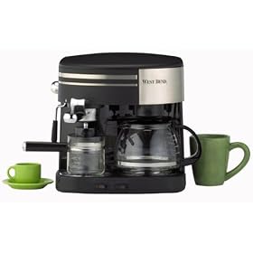 West Bend 55108 3-in-1 Coffee Center, Black and Stainless by Espresso Machines