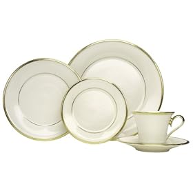 Lenox Eternal Gold-Banded Fine China 5-Piece Place Setting, Service for 1 by Lenox