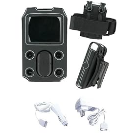 Creative Lab Zen Vision: M 30GB Scuba Neoprene Case With Removable Belt Clip and Armband - Bundled with 12v Rapid Car Charger and Home Travel AC Adapter Wall Charger