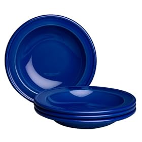Emile Henry Provencal Azure Blue Soup Pasta Bowls, Set of 4 by Emile Henry
