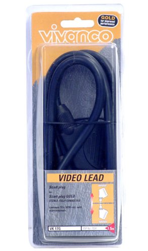 Audio und Video: UK VK 17 G - AV-Kabel, Scartst.-Scartst., vollverschaltet,gold, 1,5 m