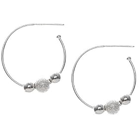 2 Sterling Silver Hoop 5 Ring Earrings Jewelry Beading