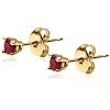 Deals List: 18k Gold Overlay Ruby Flower Pendant and 3mm Stud Earring Set
