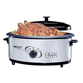 NESCO 6 QT ROASTER OVEN W  PORCELAIN - SILVER by International Silver