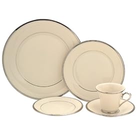 Lenox Solitaire Platinum-Banded Fine China 5-Piece Place Setting, Service for 1 by Lenox