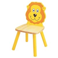 A chair with a lion's face as the backrest. 