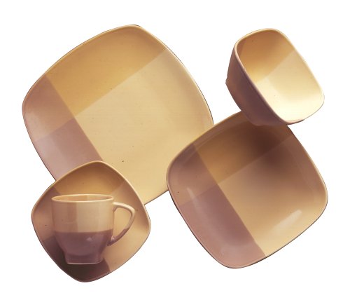 PTS America 222 Fifth Color blocks Cream & Moca 20-Piece Dinnerware Set
