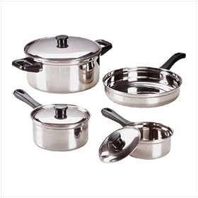 7 Piece Stainless Steel Kitchen Cookware Set by Spazzica Gifts