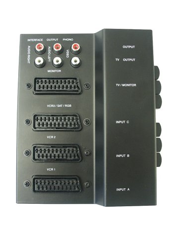 Projektoren: Playstation 2 - Scartbox 3-fach + Chinch (Snap)