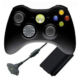 Xbox 360 Play and Charge Kit with Controller Black