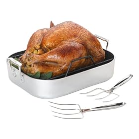 All-Clad MC2 Roti Combo with Roti Pan, Roasting Rack, and 2 Turkey Forks by Chef's Pans