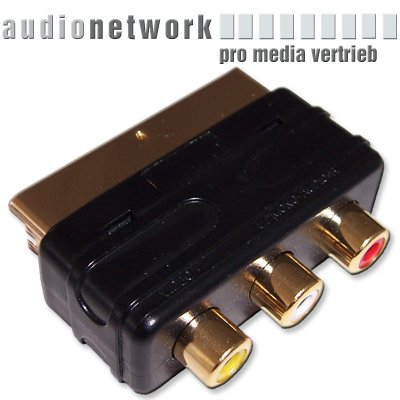 Festplatten: Scart-Adapter 3x Cinch (Scartstecker / Cinchbuchse)