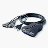 2PORT USB All In One Cable KVM Switch with Built-in 6 Ft Cables
