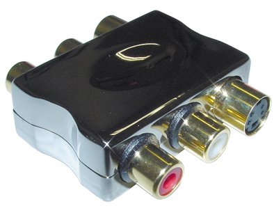 Elektronik und Foto: AIV 2x Cinch- und 1x S-VHS auf 2x Cinch-Kupplung und 1x S-VHS