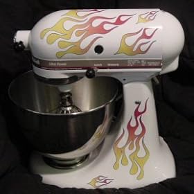 ClassicMix Double Decal Flame Kit red, orange, and yellow with blue trim, designed to fit... by FlameKA.com