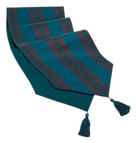 DII Peacock Baroque Jacquard 13 by 72-Inch Table Runner