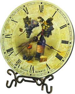 Wine Tasting Clock on Metal Stand
