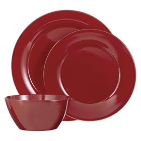 Melamine 12-pc. Dinnerware Set - Red by Dinnerware