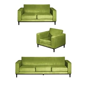 A great (and inexpensive) grouping by Soho.  Just love the lines of the furniture and the color!