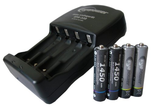 Elektronik und Foto: Akku-Ladeger�t + 4 x AAA 1450mAh Akkus * inkl. Versand! *