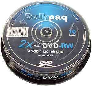 Kamerazubeh&ouml;r: BULKPAQ DVD-RW 4.7GB 2x speed Cakebox 10x