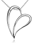 Sterling Silver Open Heart Pendant, 18