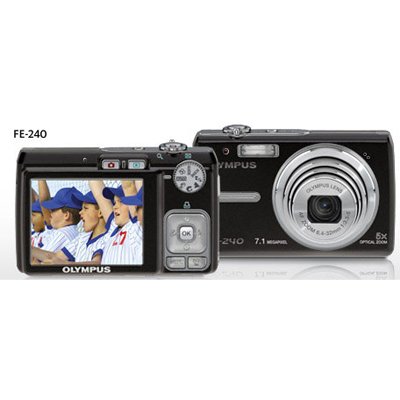 Olympus Stylus FE-240 7.1MP Digital Camera with Dual Image Stabilized 5x Optical Zoom (Black)