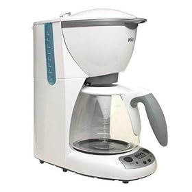 Braun BR-KF580WH AromaDeluxe 10 cup coffee maker, White. by Braun
