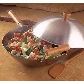 Joyce Chen J21-9973 Classic 14 Inch Carbon Steel Flat Bottom 4 Piece Wok Set by Woks