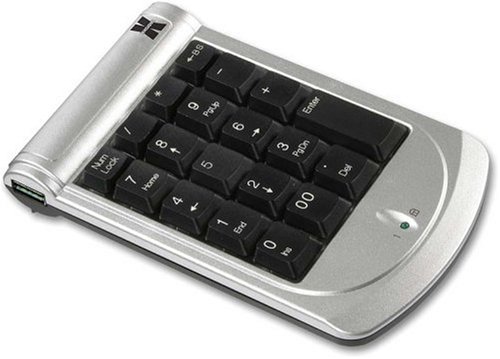 Computerzubeh&ouml;r: X-TENSIONS XA-021 Nummernblock mit 2 Port USB-Hub, silber