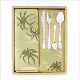 Tropical Palm Tree Tabletop Set - Serving for 4 Tropical Palm Tree Tabletop Set - Serving for 4