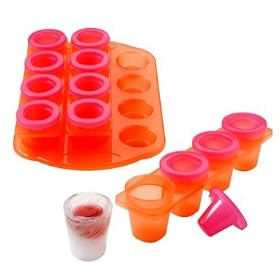 Amazon.com: LUSH LIFE Ice Shot Glass Tray Mold - Dozen Shooter Glasses, Pink & Orange: Home & Garden from amazon.com
