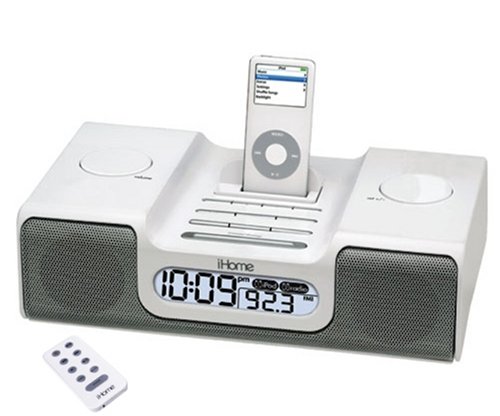 Festplatten: SDI iHome iH8 Stereosystem inkl. Fernbedienung f�r Apple iPod wei�