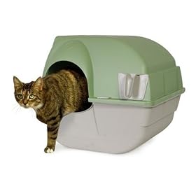 Omega Paw RA20 Self-Cleaning Litter Box, Large, Green and Beige by Omega Paw