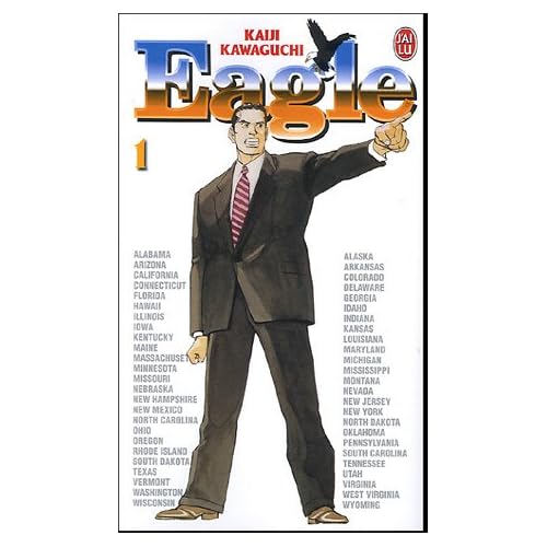 Capa da edição francesa do mangá Eagle, uma ficção pol�tica mais convencional
