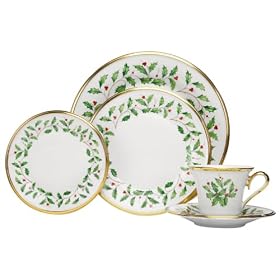 Lenox Holiday 5-Piece Gold-Banded Fine China Place Setting, Service for 1 by Lenox