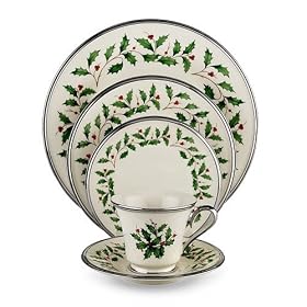 Lenox Holiday Platinum Ivory China 5 Piece Place Setting by Lenox