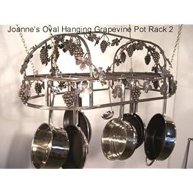 Joannes Grapevine Hanging Oval Cookware Pot Rack 18x36 by Joanne