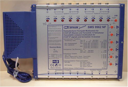Festplatten: Spaun 9x6 Multischalter SMS 9962 NF Premium Class; Aktiver Multischalter f�r Verteilung von 2 Satelliten auf 6 Anschl�sse ; 5 Jahre Garantie !