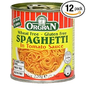 Orgran Spaghetti in Tomato Sauce, 7.7-Ounce Cans