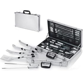 19 Piece Mirage Deluxe BBQ Set w  Aluminum Case by Barbecue Tools