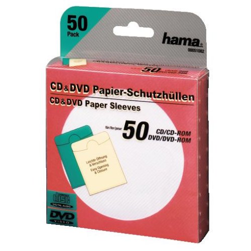Heimkinosysteme: Hama CD/DVD-ROM Papierh�llen 50, Rot