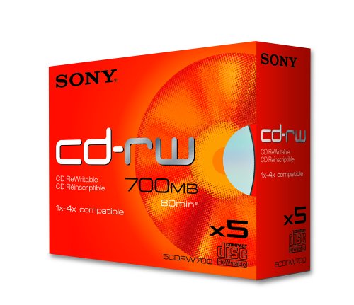 Festplatten: Sony CD-Rohlinge CD-RW 700MB 5er-Pack
