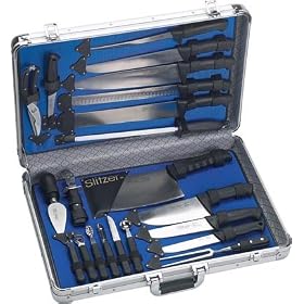 21 Piece Oversized Professional Chefs Cutlery Set in Case by Winning Gifts