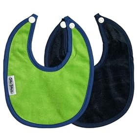 Silly Billyz Newborn Bib 2 Pack Lime/Navy