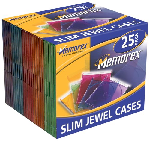 MP3 Player: Memorex 25er Pack Colour Slim Jewel Cases CD-Leerh�llen